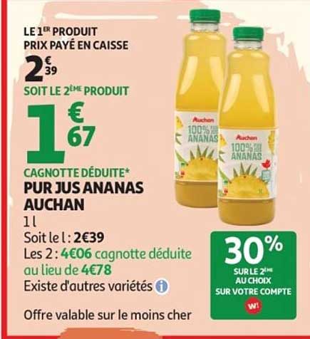 PUR JUS ANANAS AUCHAN