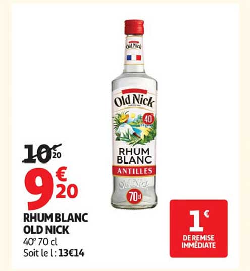 RHUM BLANC OLD NICK 40° 70 cl
