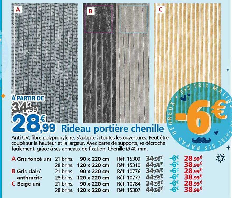 Rideau portière chenille