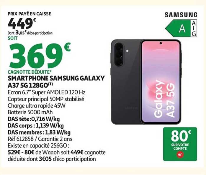 SMARTPHONE SAMSUNG GALAXY A37 5G 128GO