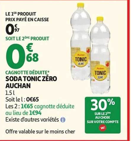SODA TONIC ZÉRO AUCHAN