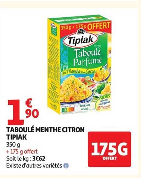 TABOULÉ MENTHE CITRON TIPIAK