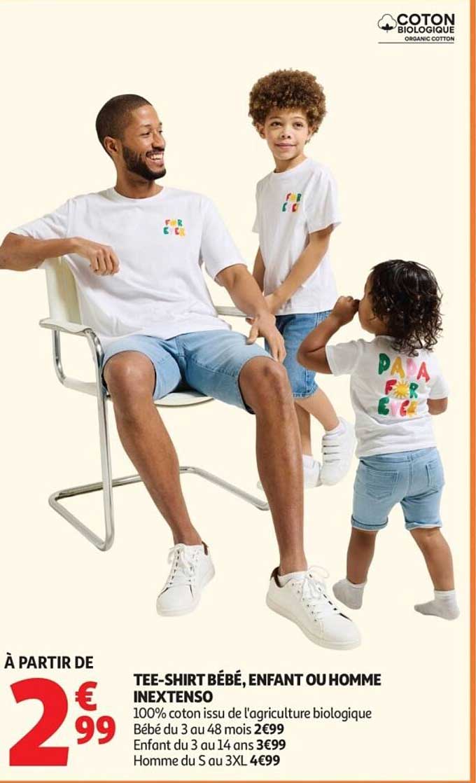 TEE-SHIRT BÉBÉ, ENFANT OU HOMME INEXTENSO
