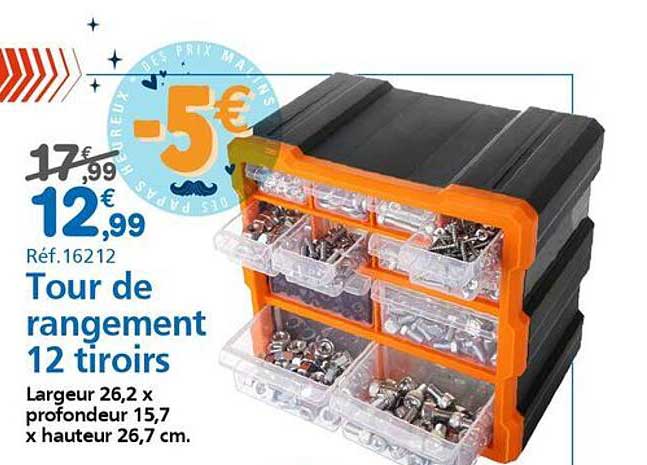 Tour de rangement 12 tiroirs