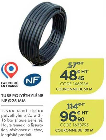 TUBE POLYÉTHYLÈNE NF Ø25 MM