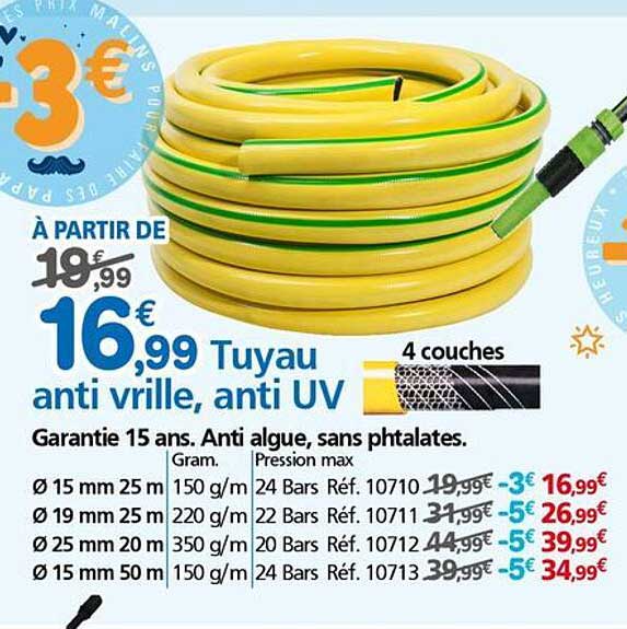 Tuyau anti vrille, anti UV