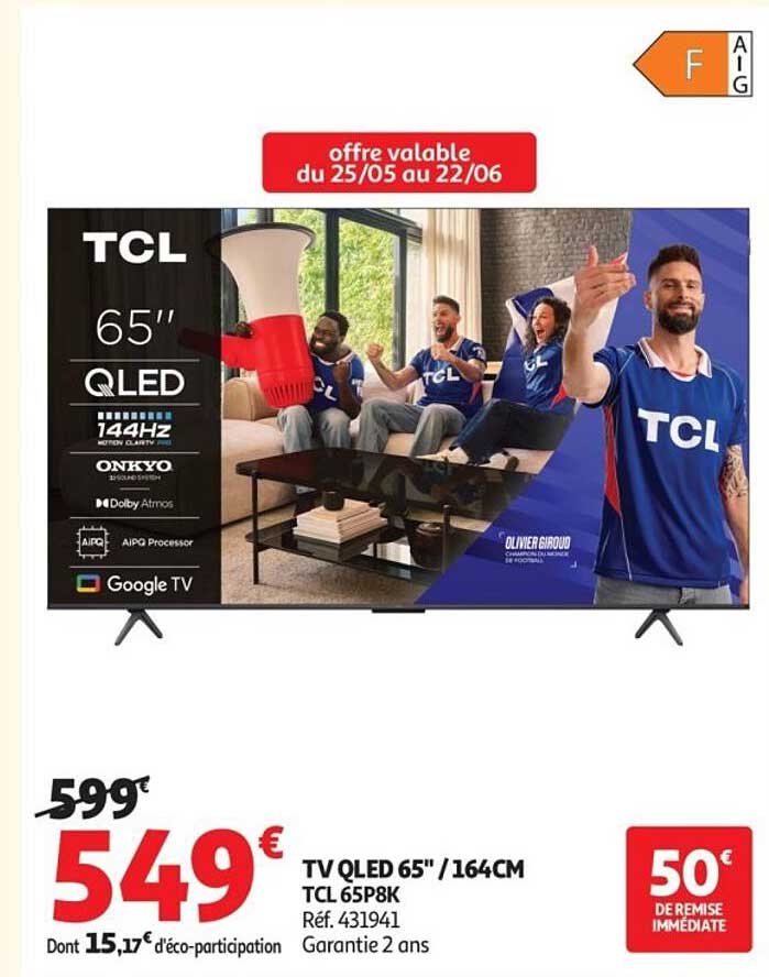 TV QLED 65'' / 164CM TCL 65P8K