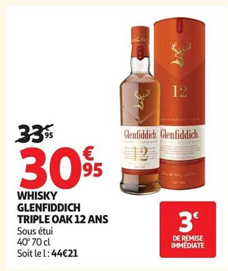 WHISKY GLENFIDDICH TRIPLE OAK 12 ANS