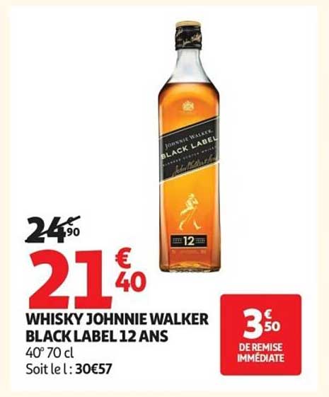 WHISKY JOHNNIE WALKER BLACK LABEL 12 ANS