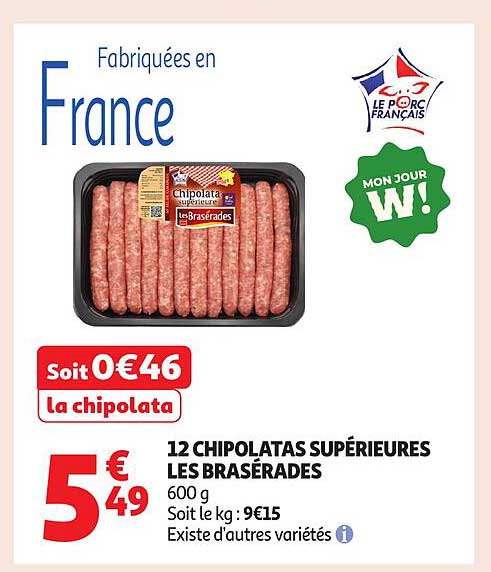 12 CHIPOLATAS SUPÉRIEURES LES BRASÉRADES