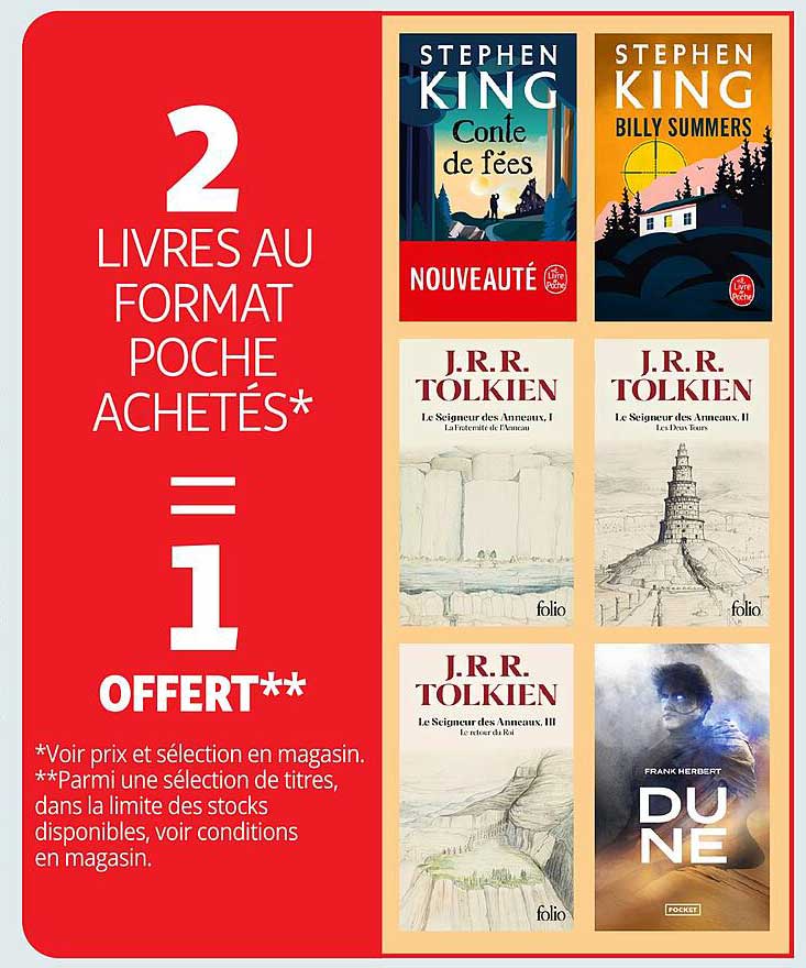 2 LIVRES AU FORMAT POCHE ACHETÉS* = 1 OFFERT**