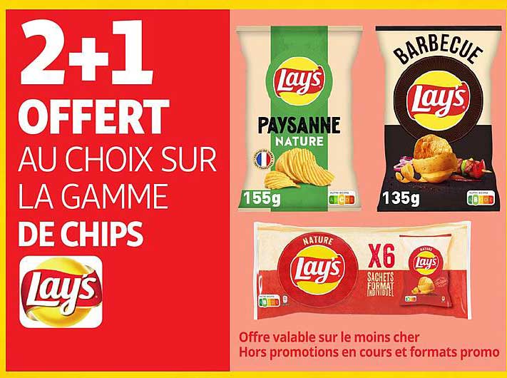 2+1 OFFERT AU CHOIX SUR LA GAMME DE CHIPS