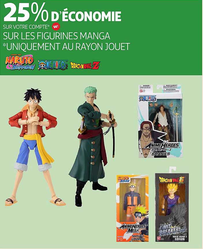 25% D'ÉCONOMIE SUR VOTRE COMPTE SUR LES FIGURINES MANGA