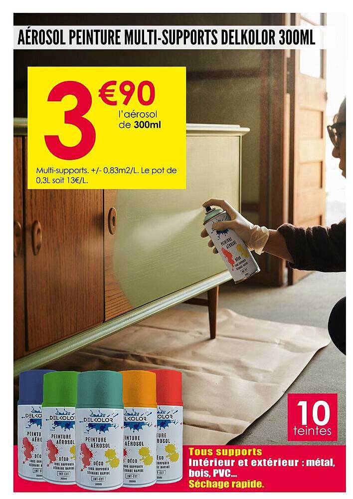 AÉROSOL PEINTURE MULTI-SUPPORTS DELKOLOR 300ML