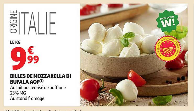 BILLES DE MOZZARELLA DI BUFALA AOP