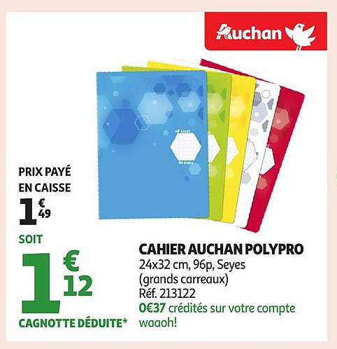 CAHIER AUCHAN POLYPRO