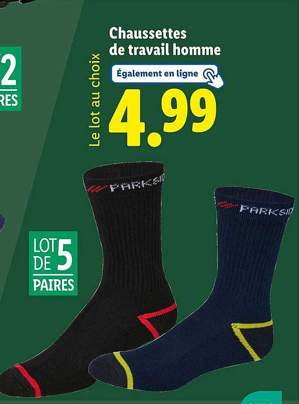 Chaussettes de travail homme