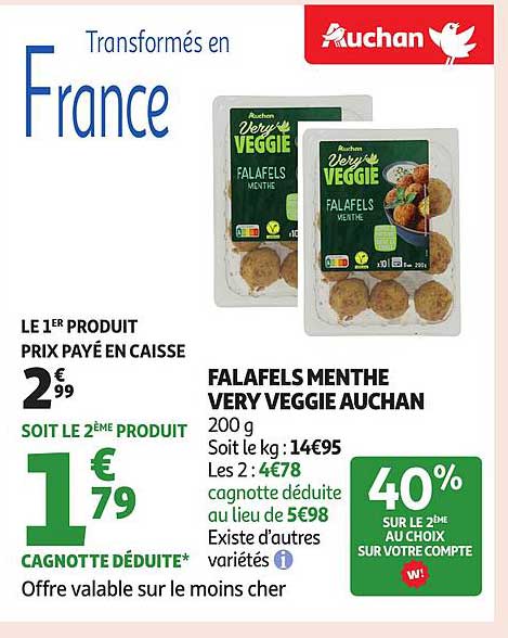 FALAFELS MENTHE VERY VEGGIE AUCHAN