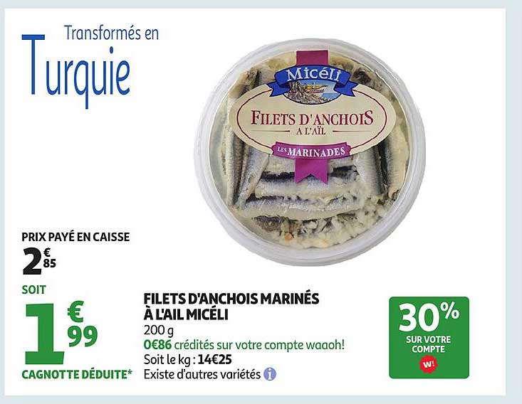 FILETS D'ANCHOIS MARINÉS À L'AIL MICÉLI