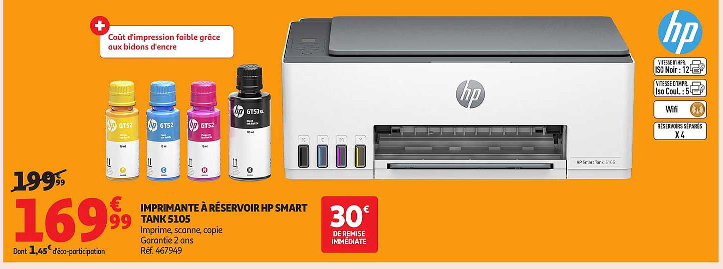 IMPRIMANTE À RÉSERVOIR HP SMART TANK 5105