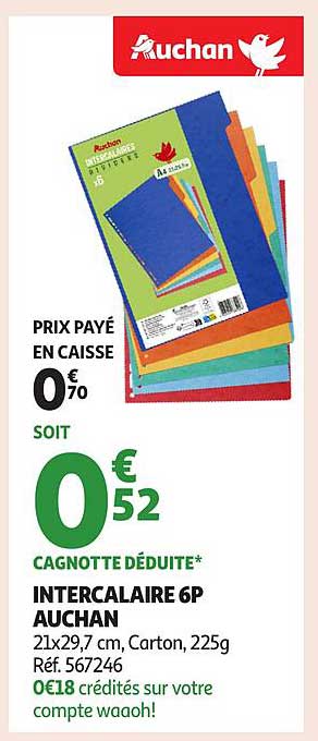 INTERCALAIRES 6P AUCHAN