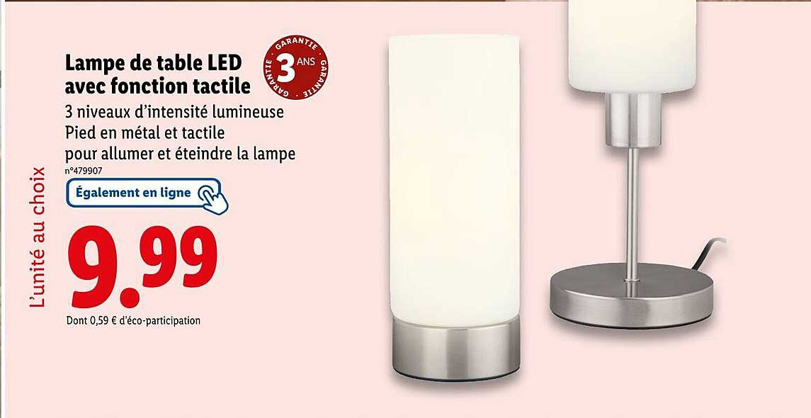 Lampe de table LED avec fonction tactile