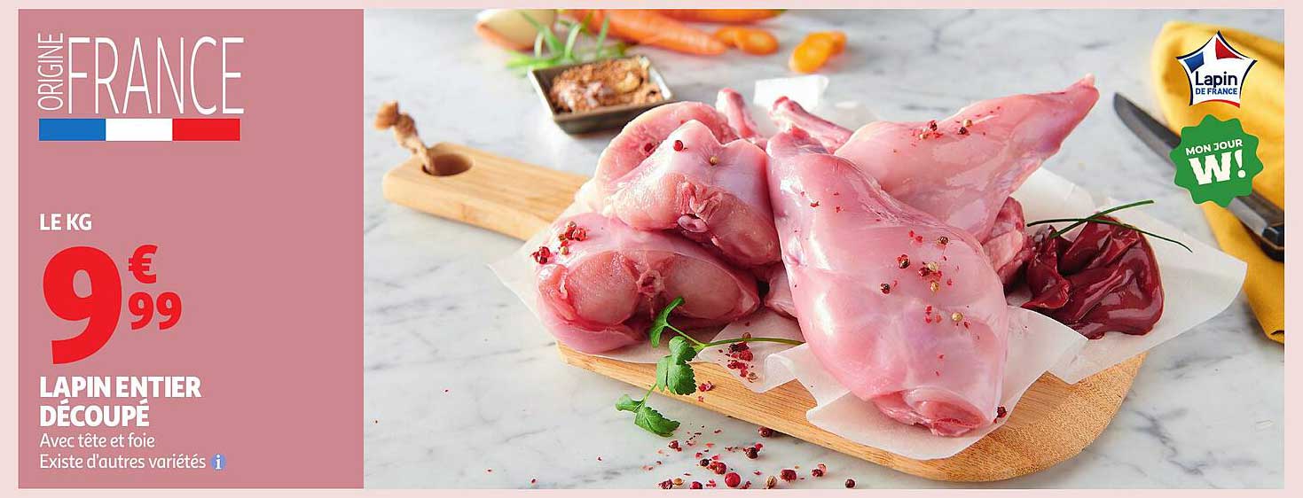 LAPIN ENTIER DÉCOUPÉ