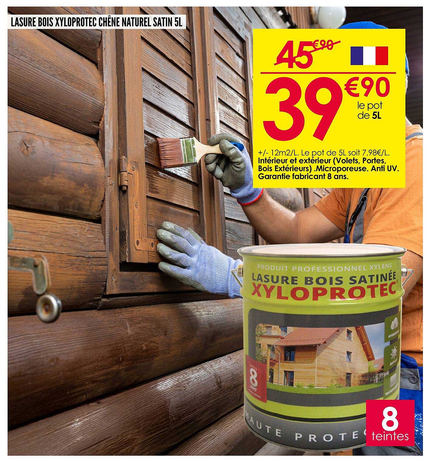 LASURE BOIS XYLOPROTEC CHÊNE NATUREL SATIN 5L