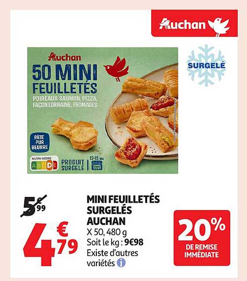 MINI FEUILLETÉS SURGELÉS AUCHAN