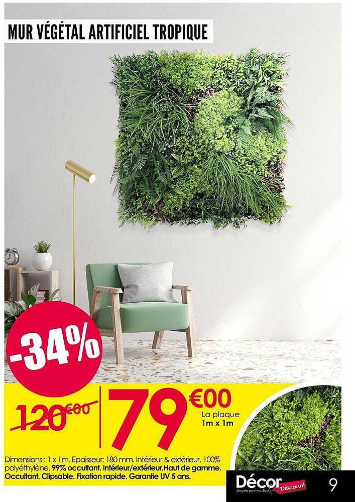 MUR VÉGÉTAL ARTIFICIEL TROPIQUE
