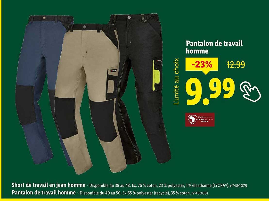 Pantalon de travail homme