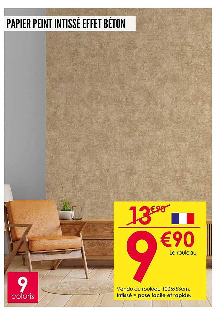 PAPIER PEINT INTISSÉ EFFET BÉTON