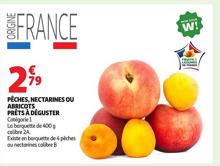PÊCHES, NECTARINES OU ABRICOTS PRÊTS À DÉGUSTER