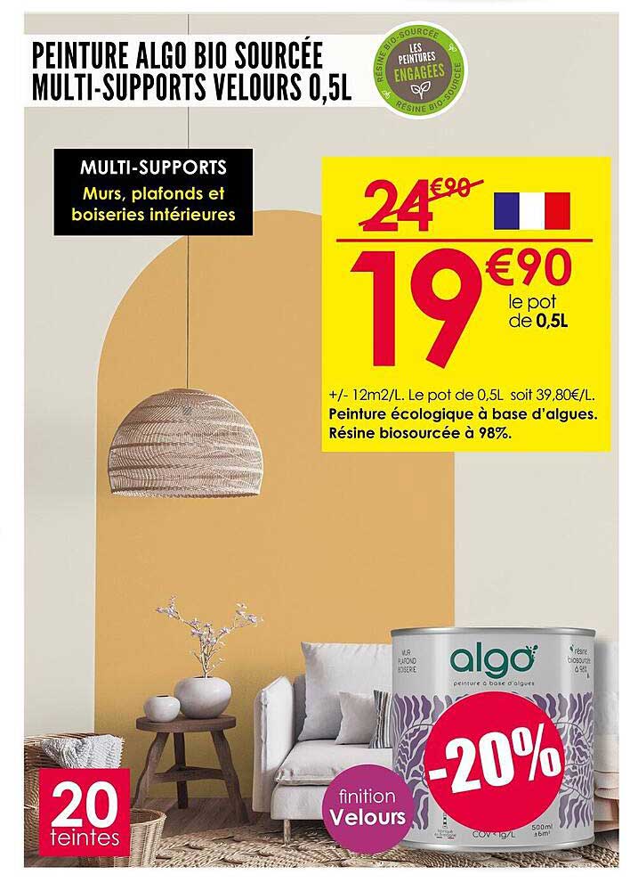 PEINTURE ALGO BIO SOURCÉE MULTI-SUPPORTS VELOURS 0,5L