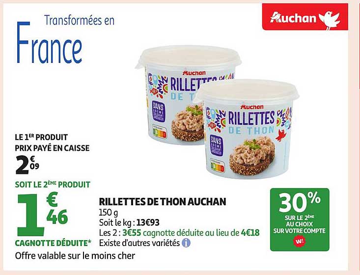 Rillettes de thon Auchan