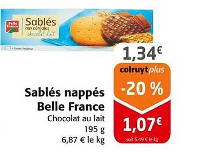 Sablés nappés Belle France Chocolat au lait 195 g