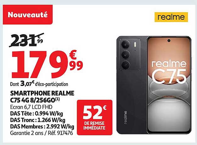 SMARTPHONE REALME C75 4G 8/256GO