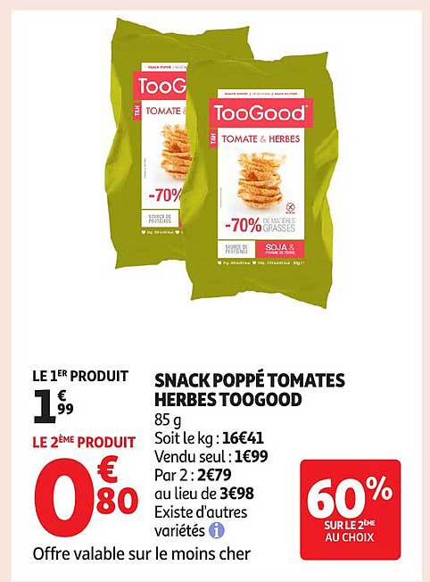 SNACK POPPÉ TOMATES HERBES TOOGOOD