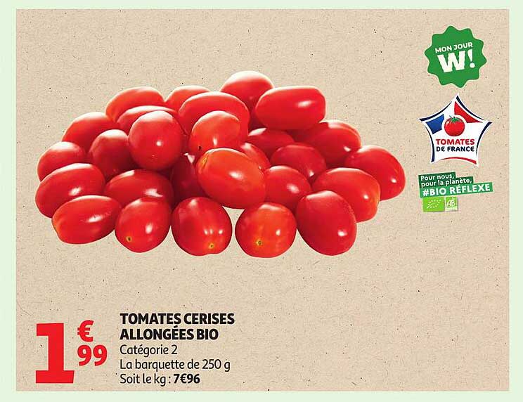TOMATES CERISES ALLONGÉES BIO