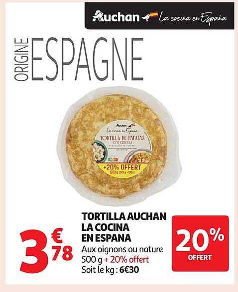 TORTILLA AUCHAN LA COCINA EN ESPANA