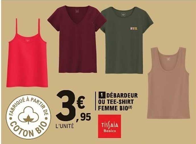 1 DÉBARDEUR OU TEE-SHIRT FEMME BIO (*)