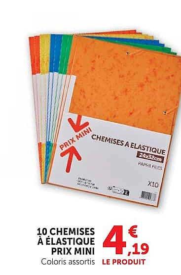 10 CHEMISES À ÉLASTIQUE PRIX MINI
