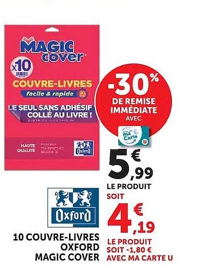10 COUVRE-LIVRES OXFORD MAGIC COVER