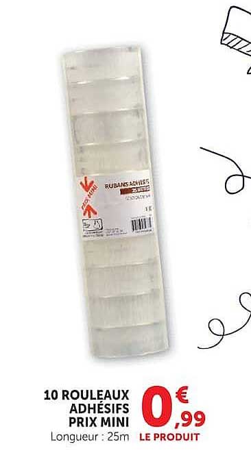 10 ROULEAUX ADHÉSIFS PRIX MINI
