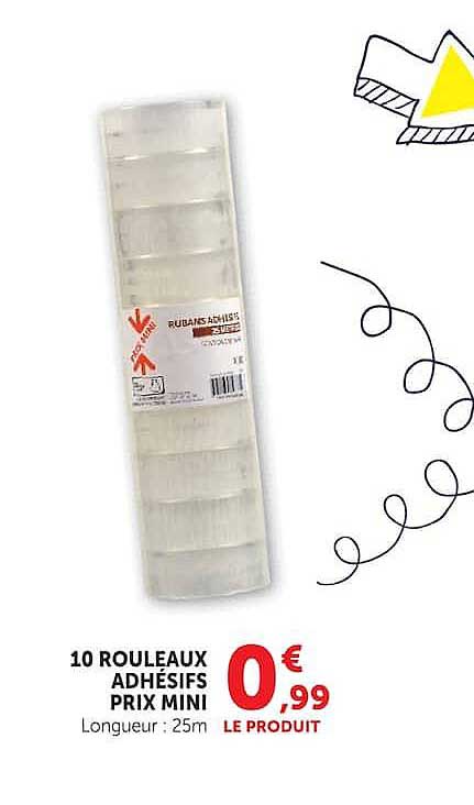 10 ROULEAUX ADHÉSIFS PRIX MINI