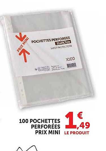 100 POCHETTES PERFORÉES PRIX MINI