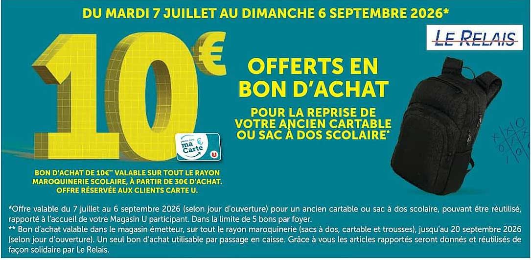 10€ OFFERTS EN BON D’ACHAT