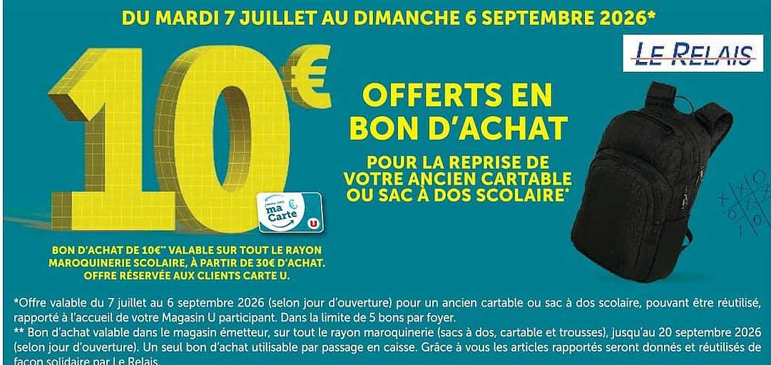 10€ OFFERTS EN BON D'ACHAT