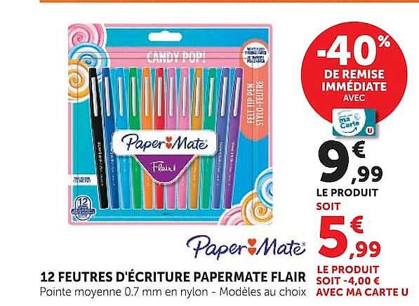 12 FEUTRES D’ÉCRITURE PAPERMATE FLAIR