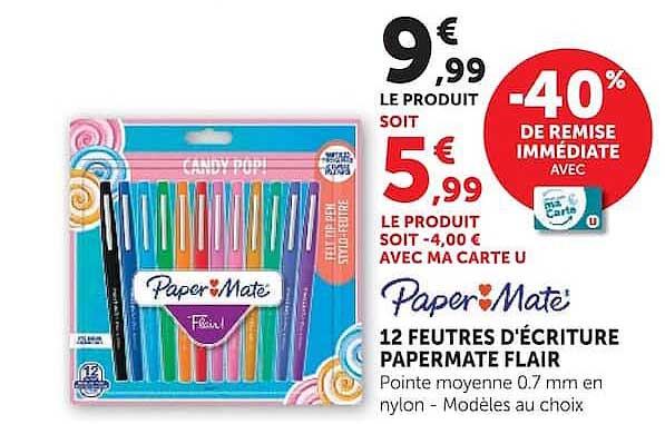12 FEUTRES D'ÉCRITURE PAPERMATE FLAIR